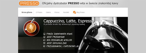 Strona www dla Dystrybutora ekspresu do kawy