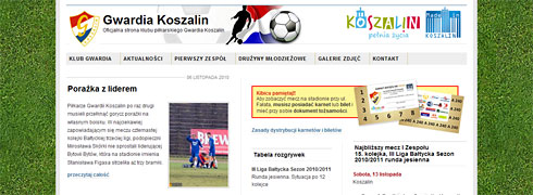 Strona www dla klubu piłkarskiego