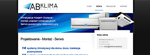 Strona www dla serwisu klimatyzacji