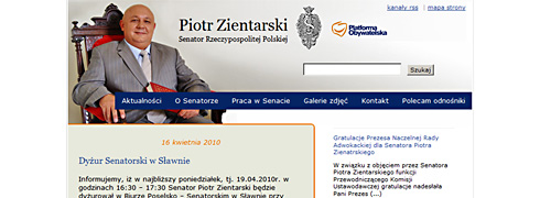 Strona www dla Senatora